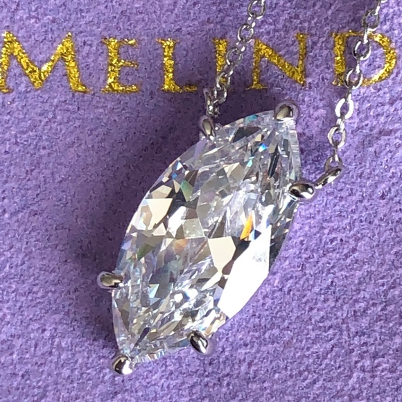 MELINDA MARIA SIMULATED DIAMOND NECKLACE, NEW WITHOUT TAGS - Picture 1 of 10